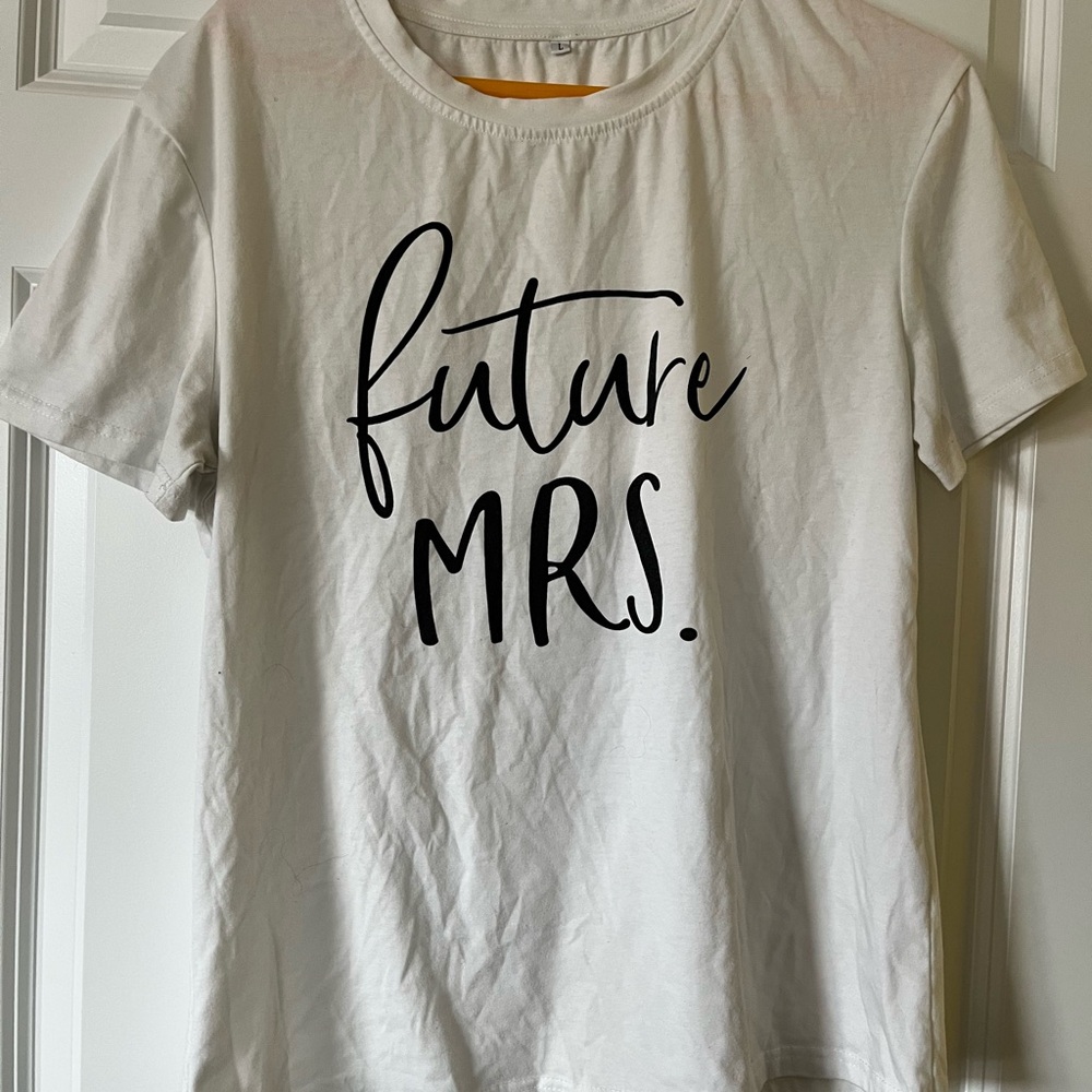 White Tee with 'Future Mrs.' Print